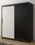 Armoire avec 10 compartiments Mulhacen 24, Couleur : Noir mat / Blanc mat - Dimensions : 200 x 180 x 62 cm (h x l x p), avec grand espace de rangement