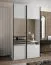 Penderie / Armoire à portes coulissantes / 245,5 x 130 x 64 cm / 2 portes coulissantes / Soft-Close / 2 tringles à vêtements / Miroir / Couleur : Blanc / 6 compartiments