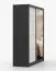 Armoire penderie 1,8 m avec portes coulissantes | Blanc/Noir | Gorski 04 | Miroir | 6 compartiments | 2 portes