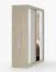 Armoire à portes coulissantes de 2 mètres de large / Penderie avec miroir / gris-blanc / chêne / Gorski 34 / 218 x 203 x 61 cm / 2 portes / 6 compartiments / moderne