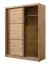 Armoire à portes coulissantes avec six compartiments Panevo 02, Couleur : Chêne Artisan, une tringle à vêtements, Dimensions : 215,5 x 166 x 60 cm, élégante