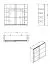 Armoire moderne Sizila 01 | 2 penderies | 10 compartiments | miroir | blanc/noir | 210 x 217 x 62,5 cm
