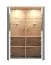 Grande vitrine Banat 05 | 2 portes vitrées | 8 compartiments | Chêne Artisan / Gris graphite / Gris | 143 x 103,5 x 41 cm