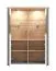 Grande vitrine Banat 05 | 2 portes vitrées | 8 compartiments | Chêne Artisan / Gris graphite / Gris | 143 x 103,5 x 41 cm