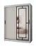 Penderie / Blanc mat / 5 compartiments / 2 tringles / Finition haut de gamme / 150 x 62 x 200 cm / Armoire à portes coulissantes / Porte miroir décorative
