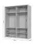 Armoire à deux portes miroir avec cadre LED Neiafu 65, couleur : cachemire, dimensions : 224 x 182 x 56 cm, système de fermeture en douceur, pieds réglables
