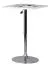 Table haute design Apolo 135, Couleur : Blanc / Chrome, Simili cuir - dimensions : 63 x 63 cm (l x p)