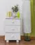 Table de chevet en pin massif blanc laqué 006 | 60 x 43 x 33 cm | 3 tiroirs spacieux