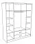 164 cm de large Armoire avec 4 portes, 11 casiers et 2 tiroirs | Couleur: Brun | Profondeur: 53 cm Abbildung