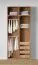 Armoire ouverte / 2 tringles à vêtements / Couleur : Chêne Puccini / 4 compartiments / 4 tiroirs intérieurs / Dimensions : 102 x 55 x 234 cm / 1 étagère en bois / Pour chambre à coucher