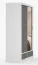 Armoire penderie à portes coulissantes avec miroir | 218 x 150 x 61 cm | Gris / Blanc | Lusatian 08 | 2 portes, 2 tiroirs, 6 compartiments