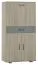 Armoire Ciomas 08, couleur : Chêne de Sonoma / gris - Dimensions : 145 x 74 x 40 cm (H x L x P)
