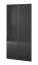 Armoire avec portes vitrées Bainton 03, Couleur : Noir, 200 x 101 x 51 cm, 6 compartiments, 2 tringles à vêtements, beaucoup d'espace de rangement, design élégant, durable