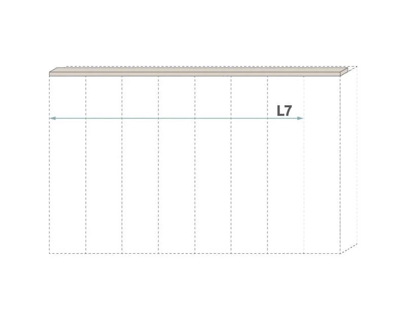Cadre supérieur à LED pour armoire à portes battantes / Armoire Neiafu et modules d'extension, couleur : cachemire, Largeur : 136 & 181 cm