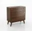 Commode étroite avec trois tiroirs Engordany 04 / hêtre massif / laqué / Couleur : Noyer / fonction soft-close / pour le salon