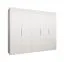 Armoire blanche 5 portes battantes Korab 37 | Soft-Close | 3 compartiments | L 2,5 m | Poignées couleur cachemire