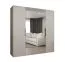 Armoire penderie Korab 86 | 2 portes miroir | 2 m large | Finition cachemire | Soft-Close | Poignées noires