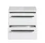 Table de chevet avec deux tiroirs Banat 11, Couleur : Blanc / Blanc brillant, protection des bords ABS, dimensions : 42,5 x 44,5 x 33,5 cm, facile à combiner, poignées : Métal