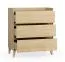 Commode / Couleur : Chêne / Fonction soft-close / Minimaliste / Dimensions : 94,5 x 48 x 106,5 cm / Protection des bords ABS / 3 tiroirs / Pour le salon