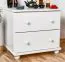 Commode / table de nuit en pin massif blanc Junco 153 - Dimensions : 55 x 60 x 40 cm (H x L x P)