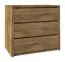 Commode Selun 04, Couleur : Chêne brun foncé - 80 x 90 x 43 cm (H x L x P)