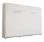 Lit armoire Namsan 03 horizontal, Couleur : Blanc mat / Blanc brillant - Surface de couchage : 140 x 200 cm (l x L)