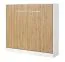 Lit escamotable horizontal | sommier à lattes inclus | surface de couchage 160 x 200 cm | lit rabattable | lit mural | lit double | couleur : chêne / blanc | 2 tablettes | Nalut 13