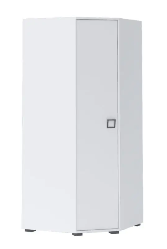 Armoire à portes battantes / armoire d'angle 15, couleur : blanc - Dimensions : 198 x 86 x 86 cm (H x L x P)