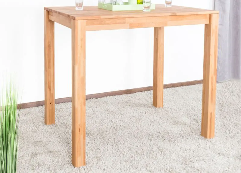 Table haute Wooden Nature 119 coeur de hêtre massif - 120 x 80 cm (L x P)