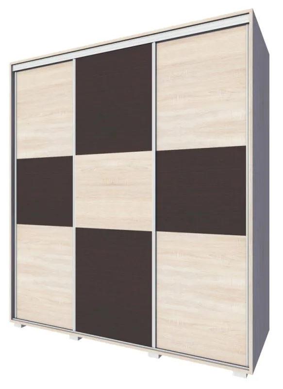 Armoire à portes coulissantes Rabaul 38 | Sonoma chêne clair & foncé | 210 x 190 x 60 cm