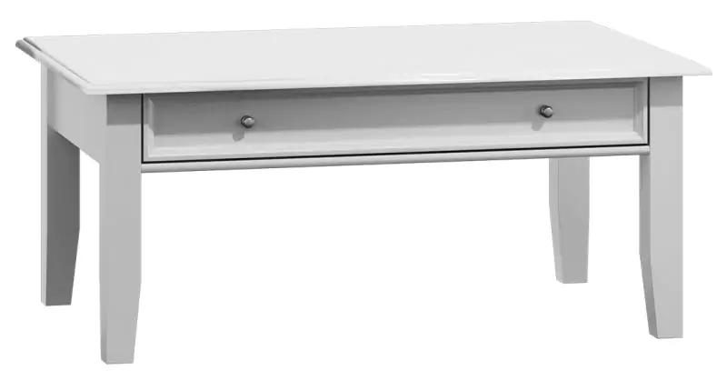 Table basse Gyronde 06, pin massif, laqué blanc - 122 x 71 x 48 cm (L x P x H)