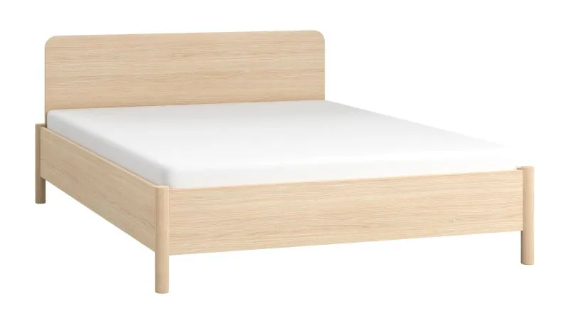Lit double Japandi Aegir 16 | Chêne | Tête droite | Sommier inclus | 160 x 200 cm | Très robuste
