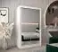 Armoire à portes coulissantes / Penderie Bisaurin 2D avec miroir, Couleur : Blanc mat - Dimensions : 200 x 120 x 62 cm ( H x L x P)