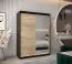 Armoire à portes coulissantes / Penderie avec miroir Tomlis 03B, Couleur : Noir / Chêne de Sonoma - Dimensions : 200 x 150 x 62 cm (H x L x P)