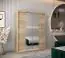 Armoire à portes coulissantes / Armoire avec miroir Tomlis 03A, Couleur : Chêne de Sonoma - Dimensions : 200 x 150 x 62 cm (H x L x P)