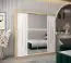 Armoire à portes coulissantes / Penderie avec miroir Tomlis 05A, Couleur : Chêne de Sonoma / Blanc mat - Dimensions : 200 x 200 x 62 cm (H x L x P)