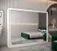 Armoire à portes coulissantes / Penderie Bisaurin 6D avec miroir, Couleur : Blanc mat - Dimensions : 200 x 250 x 62 cm ( H x L x P)
