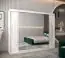 Armoire à portes coulissantes / Penderie avec miroir Tomlis 06B, Couleur : Blanc mat - Dimensions : 200 x 250 x 62 cm (h x l x p)