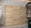 Armoire à portes coulissantes / Penderie Bisaurin 6A, Couleur : Chêne de Sonoma - Dimensions : 200 x 250 x 62 cm ( H x L x P)