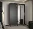 Armoire à portes coulissantes avec une porte miroir Jotunheimen 78, couleur : noir - Dimensions : 208 x 150,5 x 62 cm (H x L x P)