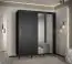 Elégante armoire à portes coulissantes avec 10 compartiments Jotunheimen 116, couleur : noir - Dimensions : 208 x 180,5 x 62 cm (H x L x P)