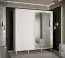 Armoire grand format avec une porte miroir Jotunheimen 153, Couleur : Blanc - Dimensions : 208 x 200,5 x 62 cm (h x l x p)