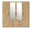Armoire Hannut 19 sobre, Couleur : Chêne Artisan - dimensions : 190 x 200 x 56 cm (h x l x p)