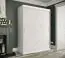 Armoire deux portes aspect marbre Etna 36, Couleur : Blanc mat / Marbre blanc - Dimensions : 200 x 150 x 62 cm (h x l x p), avec cinq casiers et deux tringles à vêtements