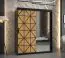 Armoire avec une porte miroir Zumsteinspitze 15, Couleur : Noir mat - Dimensions : 200 x 150 x 62 cm (h x l x p), avec cinq casiers et deux tringles à vêtements