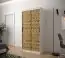 Armoire moderne Dom 39, Couleur : Blanc mat / Chêne Artisan - Dimensions : 200 x 100 x 62 cm (h x l x p), avec cinq casiers et deux tringles à vêtements