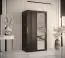 Armoire simple avec une porte à miroir Balmenhorn 76, Couleur : Noir mat - Dimensions : 200 x 100 x 62 cm (h x l x p), avec grand espace de rangement