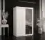 Armoire élégante à cinq casiers Balmenhorn 77, Couleur : Blanc mat - Dimensions : 200 x 120 x 62 cm (h x l x p), avec une porte à miroir
