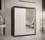 Armoire élégante à cinq casiers Balmenhorn 83, Couleur : Noir mat / Blanc mat - Dimensions : 200 x 150 x 62 cm (h x l x p), avec une porte à miroir