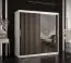 Armoire avec 10 compartiments Balmenhorn 86, Couleur : Blanc mat / Noir mat - Dimensions : 200 x 180 x 62 cm (h x l x p), avec une porte à miroir